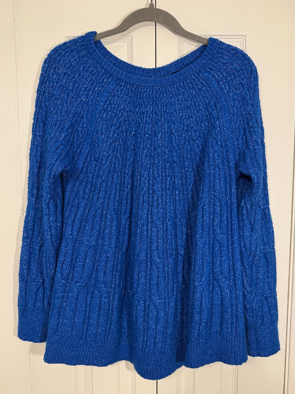 Lane Bryant Cable Knit Raglan Sweater 22/24 Blue